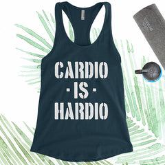 Cardio Is Hardio - White Letters - Fitness Workout Tank - Motivation