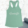 Namaste - Mint - White Letters - Fitness Workout Tank - Motivation