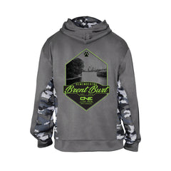 One Last Ride - Badger - Camo Colorblock Performance Fleece Hooded Sweatshirt - Grey
