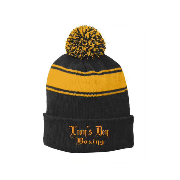 Lion's Den Boxing - Sport-Tek® Stripe Pom Pom Beanie - Embroidered