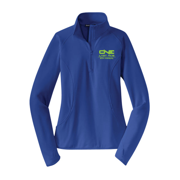 One Last Ride - Sport-Tek® Ladies Sport-Wick® Stretch 1/2-Zip Pullover - Royal