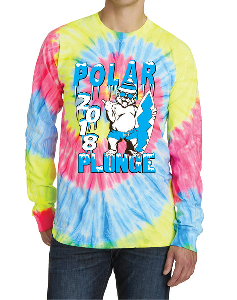 2018 POLAR PLUNGE LONG-SLEEVE TROPICAL TIE-DYE TEE