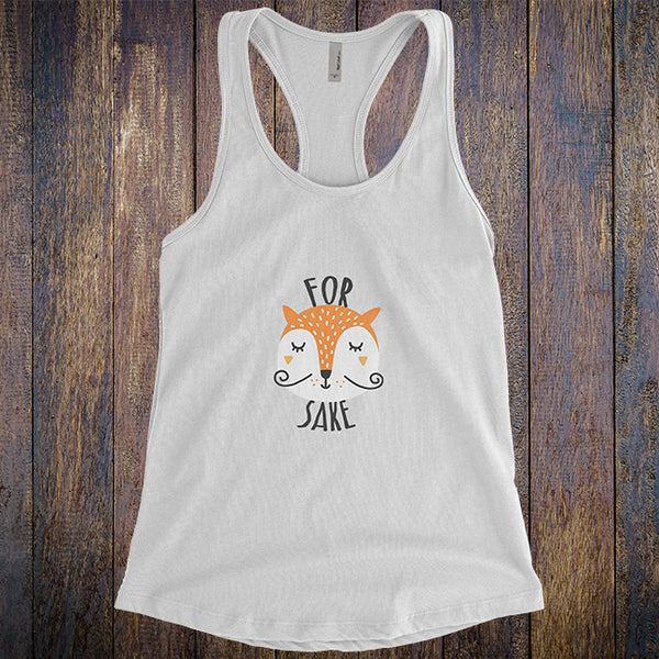 For Fox Sake - Black Letters - Fitness Workout Tank - Motivation